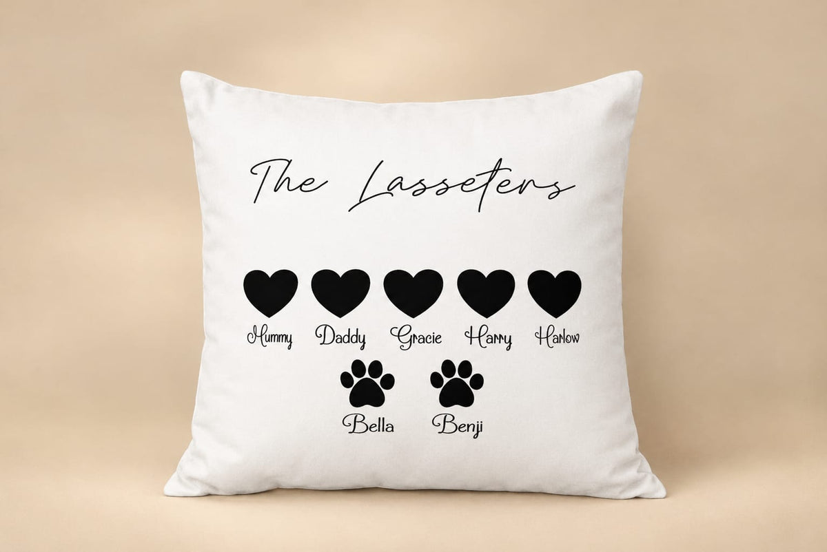 Personalised Family Cushion Cover 40x40cm