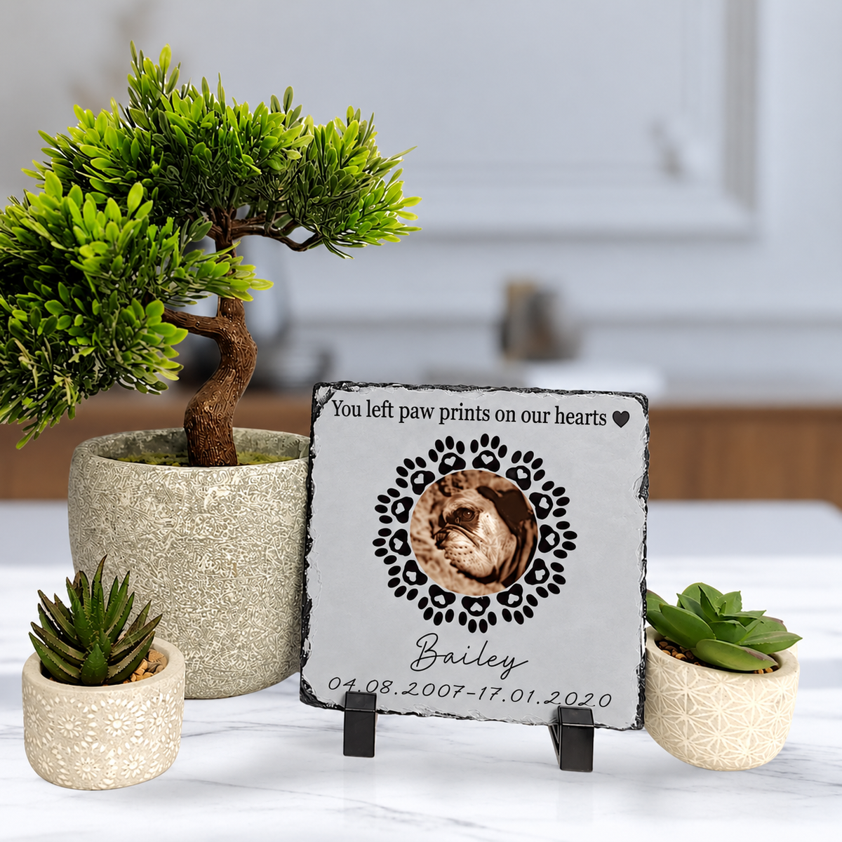 Memorial Pet Photo Slate 15 x 15cm