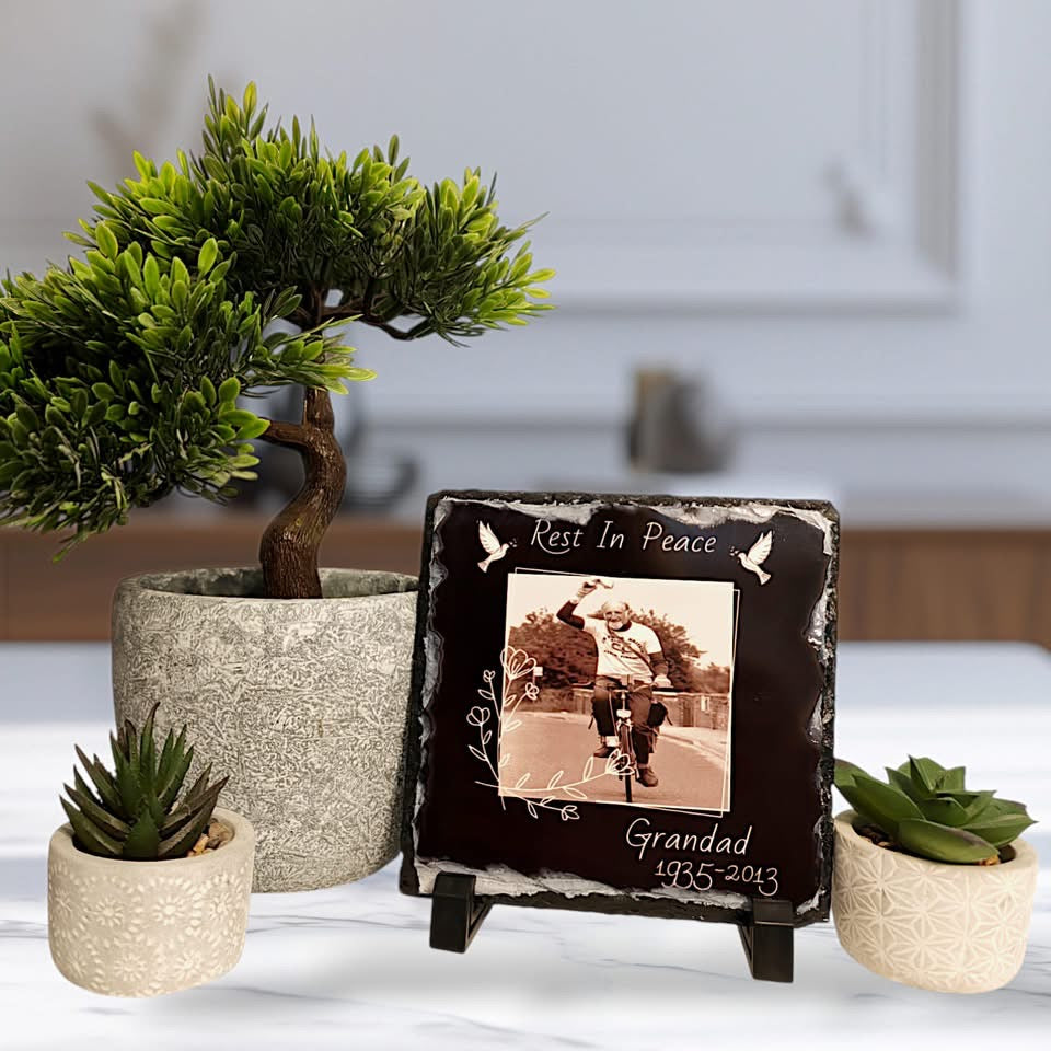 Memorial Family Photo Slate 15x15cm