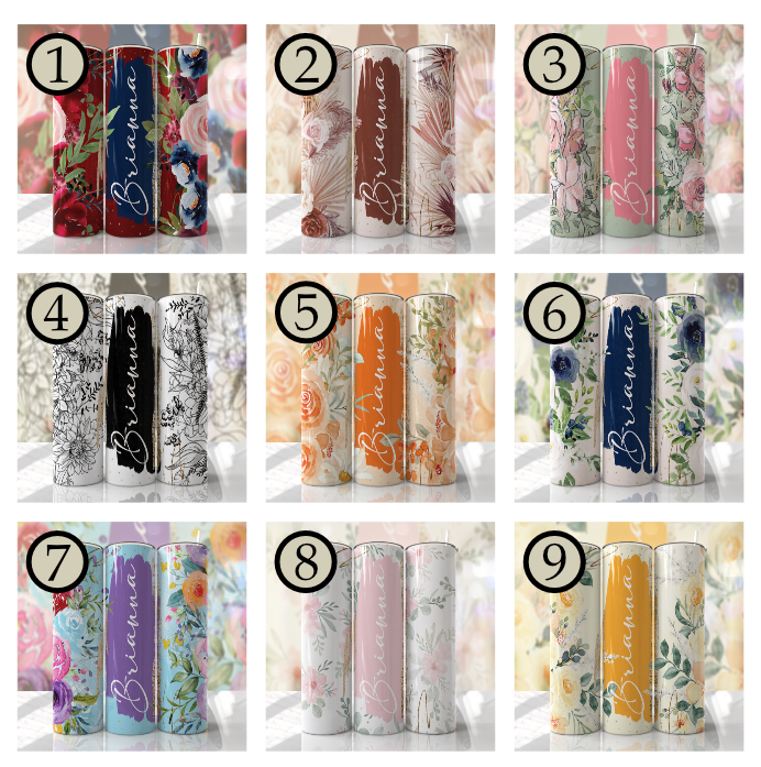 Floral Skinny Tumblers