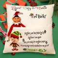 Personalised Christmas Elf Cushion Cover 40x40cm
