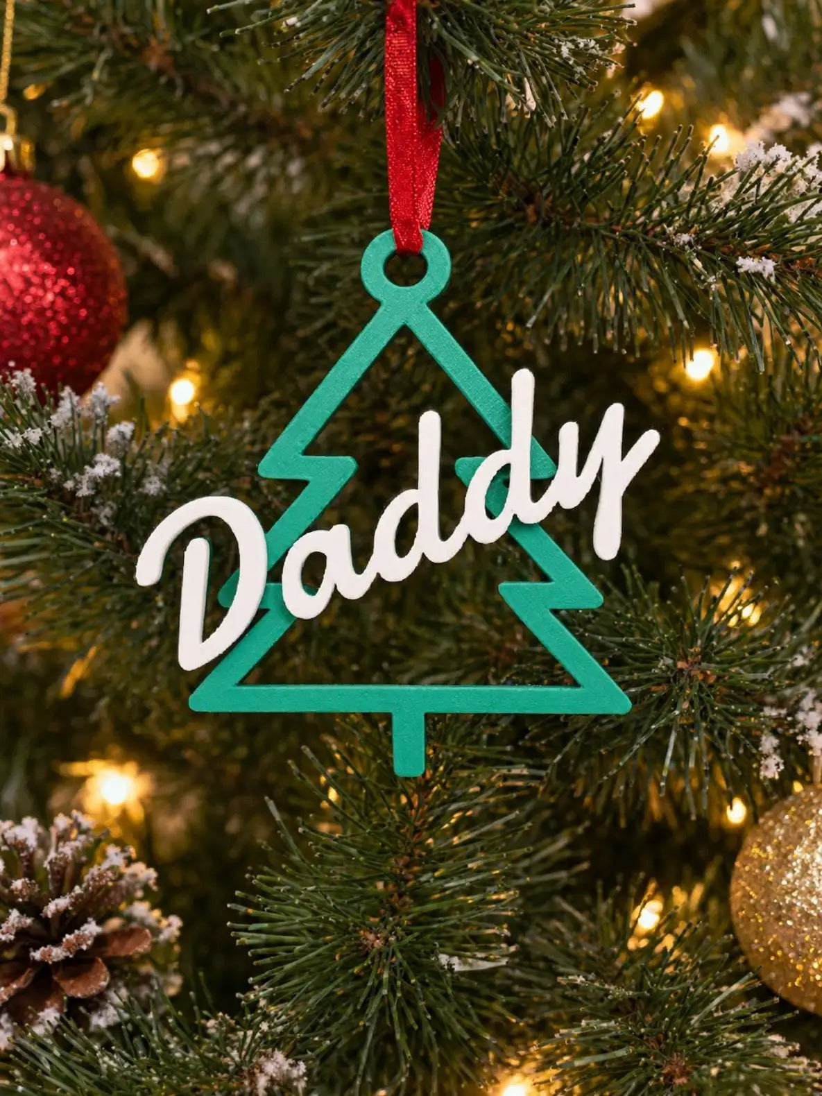 Personalised 3D printed Christmas Tree Decorations